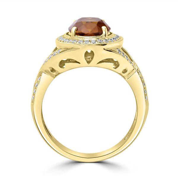 2.64ct  Sapphire Rings with 0.43tct Diamond set in 14K Yellow Gold