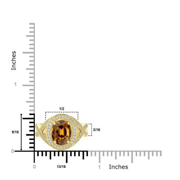 2.64ct  Sapphire Rings with 0.43tct Diamond set in 14K Yellow Gold