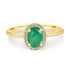 0.88ct Emerald Ring with 0.2tct Diamonds set in 14K Yellow Gold