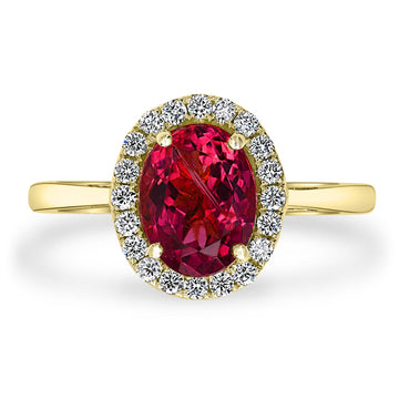 1.94ct Tourmaline Ring with 0.22tct Diamonds set in 14K Yellow Gold