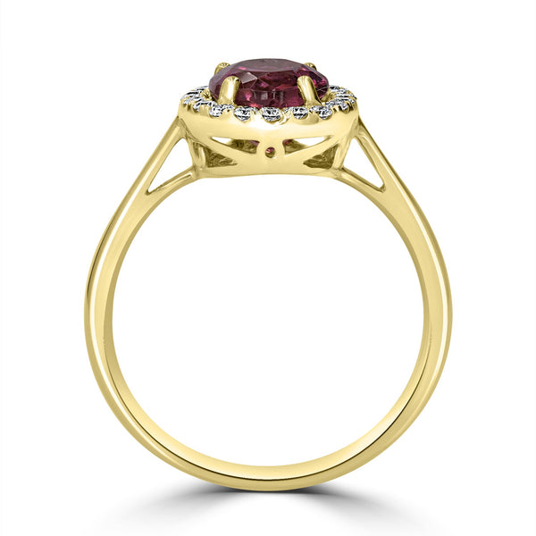 1.94ct Tourmaline Ring with 0.22tct Diamonds set in 14K Yellow Gold