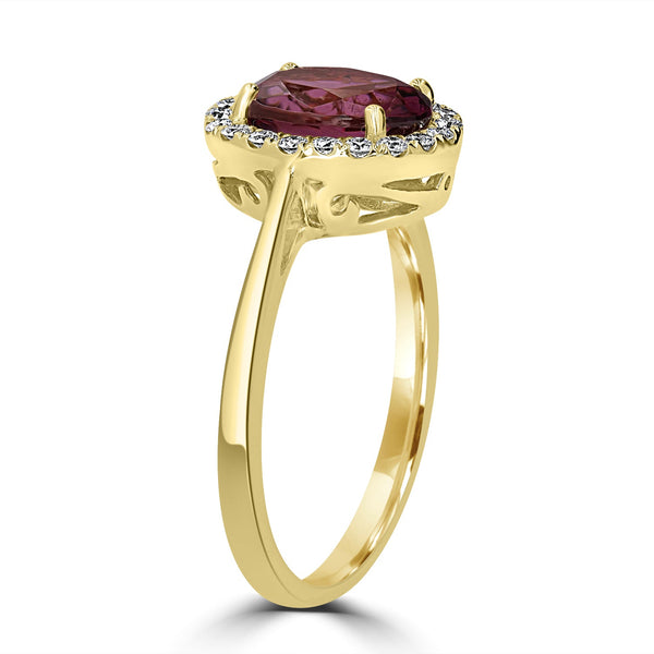 1.94ct Tourmaline Ring with 0.22tct Diamonds set in 14K Yellow Gold