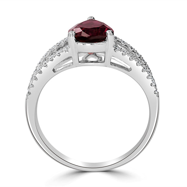 1.61ct Tourmaline Ring with 0.28tct Diamonds set in 14K White Gold