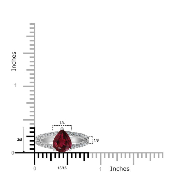 1.61ct Tourmaline Ring with 0.28tct Diamonds set in 14K White Gold