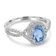 1ct Aquamarine Ring with 0.39tct Diamonds set in 14K White Gold
