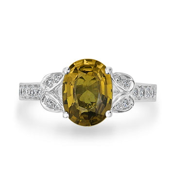 2.59ct Sapphire Ring with 0.22tct Diamonds set in 14K White Gold