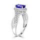 1.37ct Tanzanite Ring with 0.44tct Diamonds set in 14K White Gold