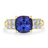 3.36ct  Tanzanite Rings with 0.52tct Diamond set in 14K Yellow Gold