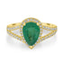 1.53ct Emerald Ring with 0.41tct Diamonds set in 14K Yellow Gold