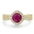 1.22ct Ruby Ring with 0.42tct Diamonds set in 14K Yellow Gold