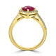 1.22ct Ruby Ring with 0.42tct Diamonds set in 14K Yellow Gold