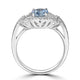 1.06ct Aquamarine Ring with 0.27tct Diamonds set in 14K White Gold