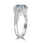 1.06ct Aquamarine Ring with 0.27tct Diamonds set in 14K White Gold