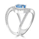 1.86ct Aquamarine Ring with 0.47tct Diamonds set in 14K White Gold