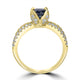 1.99ct Sapphire Ring with 0.66tct Diamonds set in 14K Yellow Gold
