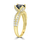 1.99ct Sapphire Ring with 0.66tct Diamonds set in 14K Yellow Gold
