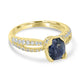 1.99ct Sapphire Ring with 0.66tct Diamonds set in 14K Yellow Gold