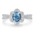 1.11ct Aquamarine Ring with 0.42tct Diamonds set in 14K White Gold
