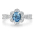1.11ct Aquamarine Ring with 0.42tct Diamonds set in 14K White Gold