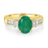 1.56ct Emerald Ring with 0.41tct Diamonds set in 14K Yellow Gold