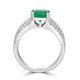 2.2ct  Emerald Rings with 0.64tct Diamond set in 14K White Gold