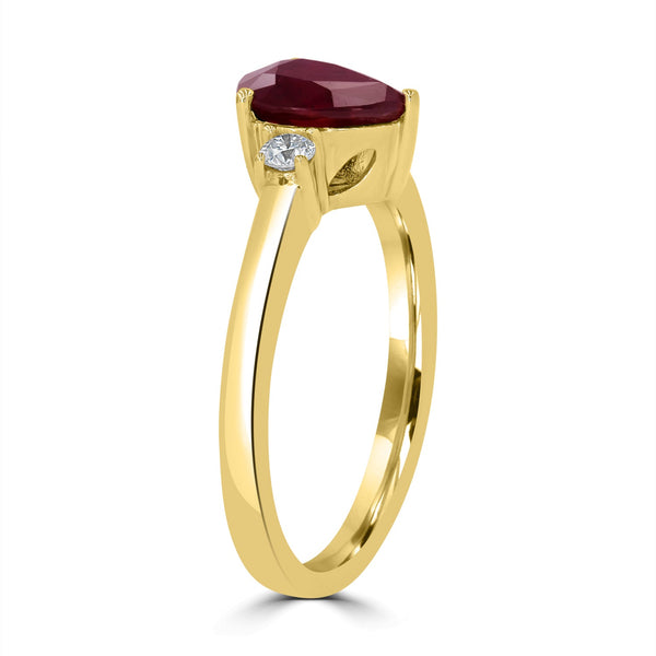 1.15Ct Sapphire Ring With 0.17Tct Diamonds In 14K Yellow Gold