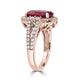 4.15ct  Rubellite Rings with 0.83tct Diamond set in 14K Rose Gold