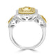 0.7ct Yellow Diamond Rings with 0.96tct Diamond set in 18K White Gold