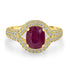 2.19ct Ruby Ring with 0.63tct Diamonds set in 14K Yellow Gold