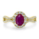 0.87ct Ruby Ring with 0.39tct Diamonds set in 14K Yellow Gold
