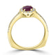 0.87ct Ruby Ring with 0.39tct Diamonds set in 14K Yellow Gold