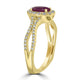 0.87ct Ruby Ring with 0.39tct Diamonds set in 14K Yellow Gold
