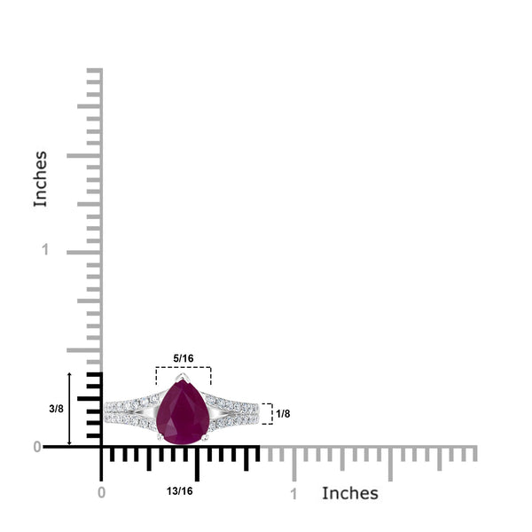 2.29ct Ruby Ring with 0.37tct Diamonds set in 14K White Gold