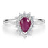0.67ct Ruby Ring with 0.3tct Diamonds set in 14K White Gold