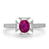 0.79ct Ruby Ring with 0.14tct Diamonds set in 18K White Gold