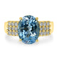 3.27ct Aquamarine Ring with 0.34tct Diamonds set in 14K Yellow Gold
