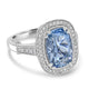 3.23ct Aquamarine Ring with 0.24tct Diamonds set in 14K White Gold