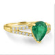 1.43ct Emerald Ring with 0.22tct Diamonds set in 18K Yellow Gold