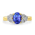 1.05ct Tanzanite Ring with 0.05tct Diamonds set in 14K Two Tone Gold