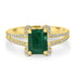 1.53ct Emerald Ring with 0.2tct Diamonds set in 14K Yellow Gold