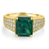 3.75ct Emerald Ring with 0.43tct Diamonds set in 14K Yellow Gold