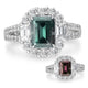 2.12ct Alexandrite Ring with 1.35tct Diamonds set in 18K White Gold