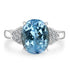 3.5ct Aquamarine Ring with 0.1tct Diamonds set in 14K White Gold