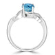 3.1ct Blue Zircon Ring with 0.03tct Diamonds set in 14K White Gold