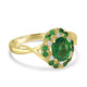 1.37ct Tsavorite Rings with 0.07tct Diamond set in 14K Yellow Gold