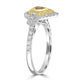0.25ct Yellow Diamond Ring with 0.73tct Diamonds set in 14K Two Tone Gold