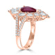 2.21ct Ruby Ring with 1.5tct Diamonds set in 18K Rose Gold