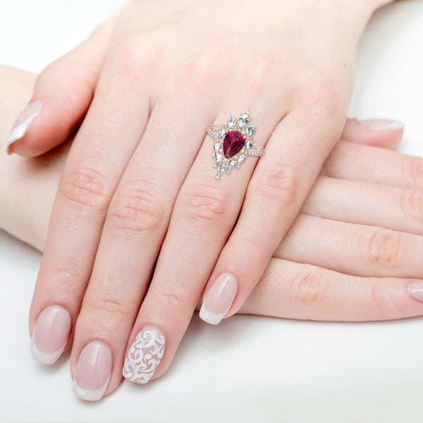 2.21ct Ruby Ring with 1.5tct Diamonds set in 18K Rose Gold