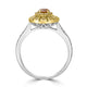0.31ct  Orange Diamond Rings with 0.41tct Diamond set in 14K White Gold