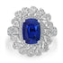 4ct Sapphire Ring with 2.89tct Diamonds set in 18K White Gold